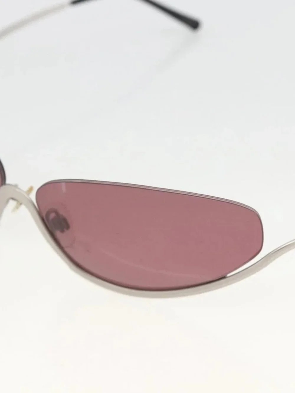 CHANEL COCO Mark Sunglasses metal Silver tone 4004 CC Auth BAZ737
